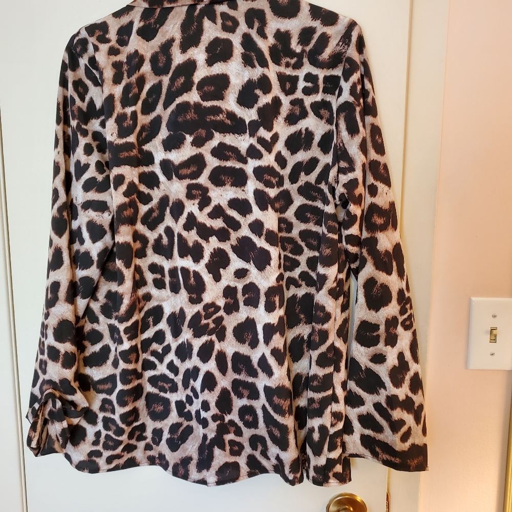 New Leopard Print Blouse polyester
